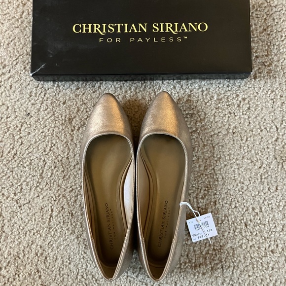 Shoes - Christian Siriano Gold Ballet Flats
